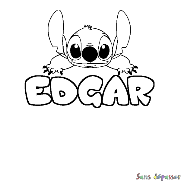 Coloriage prénom EDGAR - d&eacute;cor Stitch