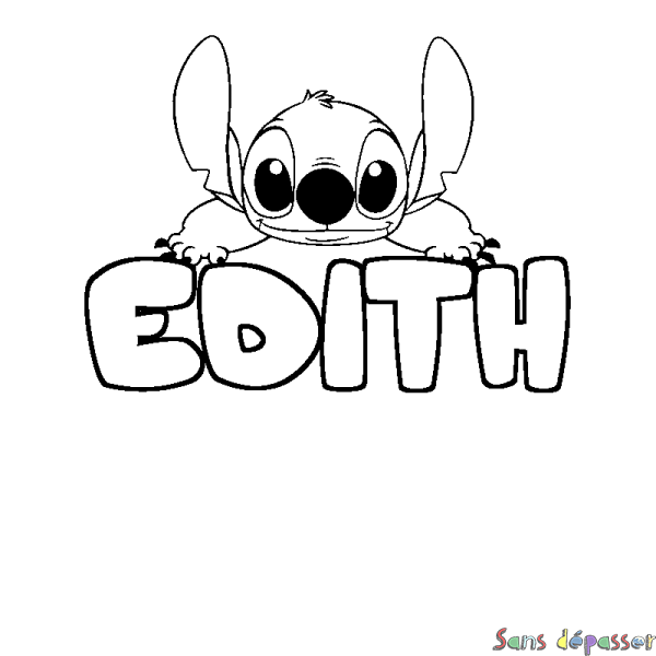 Coloriage prénom EDITH - d&eacute;cor Stitch