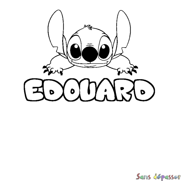 Coloriage prénom EDOUARD - d&eacute;cor Stitch
