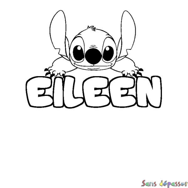 Coloriage prénom EILEEN - d&eacute;cor Stitch