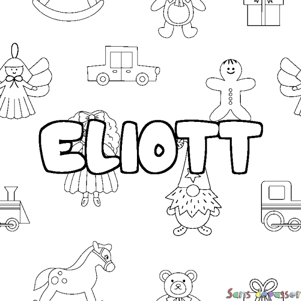 Coloriage prénom ELIOTT - d&eacute;cor Jouets
