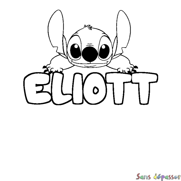 Coloriage prénom ELIOTT - d&eacute;cor Stitch