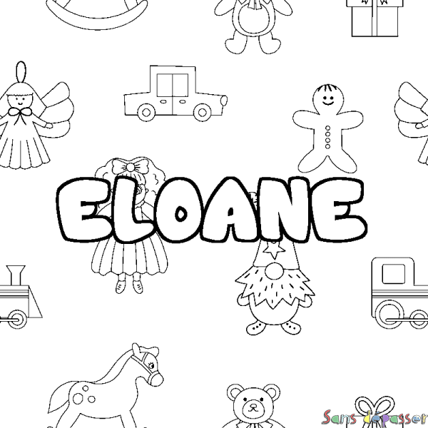 Coloriage prénom ELOANE - d&eacute;cor Jouets