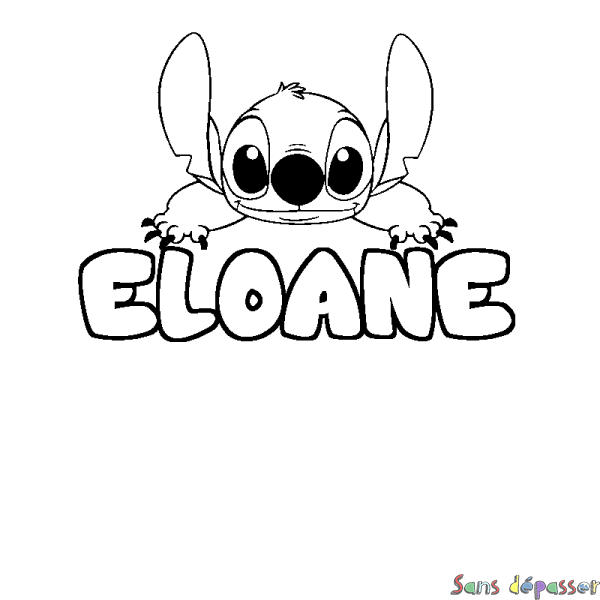 Coloriage prénom ELOANE - d&eacute;cor Stitch