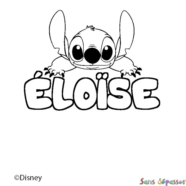 Coloriage pr&eacute;nom &Eacute;LO&Iuml;SE - d&eacute;cor Stitch