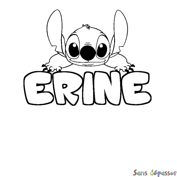 Coloriage prénom ERINE - d&eacute;cor Stitch