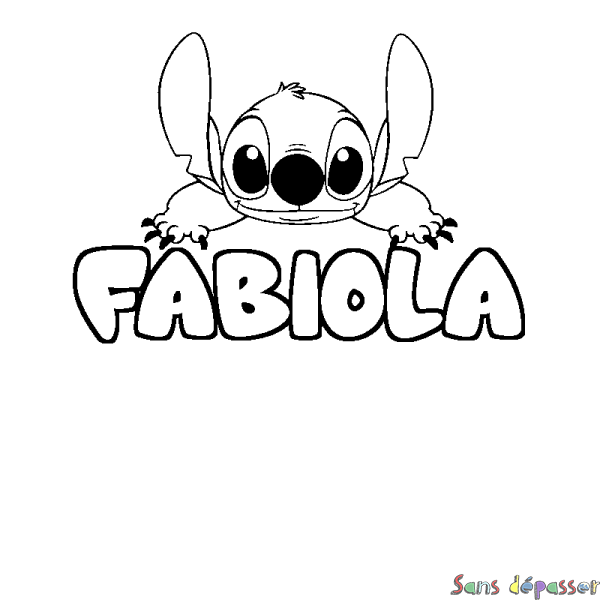 Coloriage prénom FABIOLA - d&eacute;cor Stitch