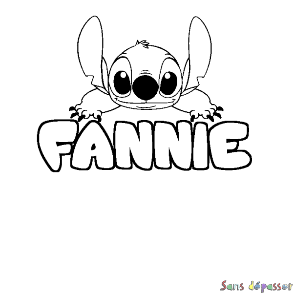 Coloriage prénom FANNIE - d&eacute;cor Stitch