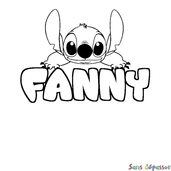 Coloriage prénom FANNY - d&eacute;cor Stitch