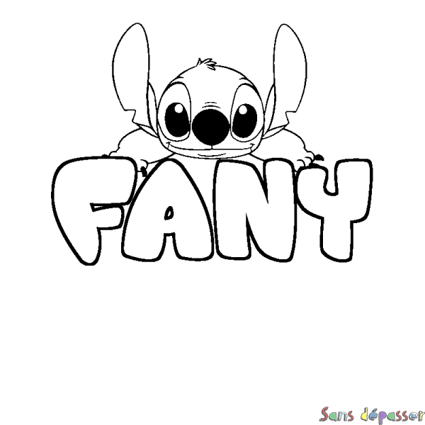 Coloriage prénom FANY - d&eacute;cor Stitch