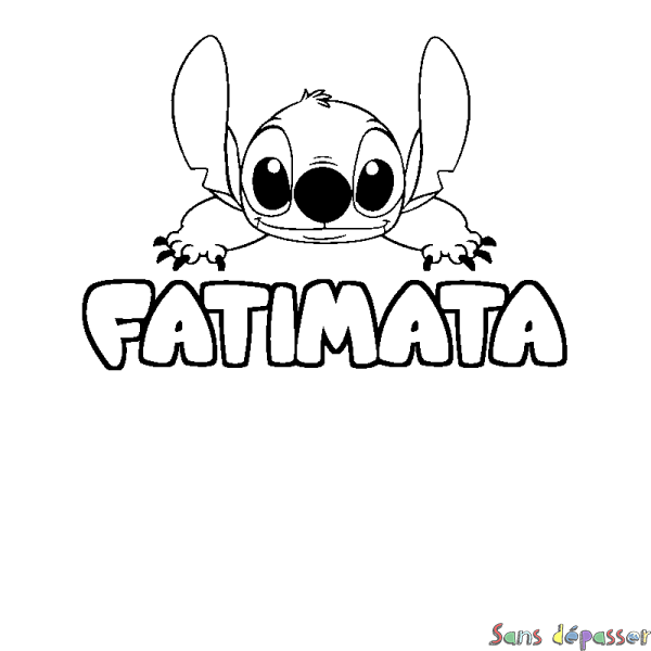 Coloriage prénom FATIMATA - d&eacute;cor Stitch