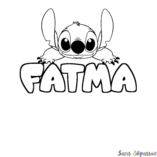 Coloriage prénom FATMA - d&eacute;cor Stitch