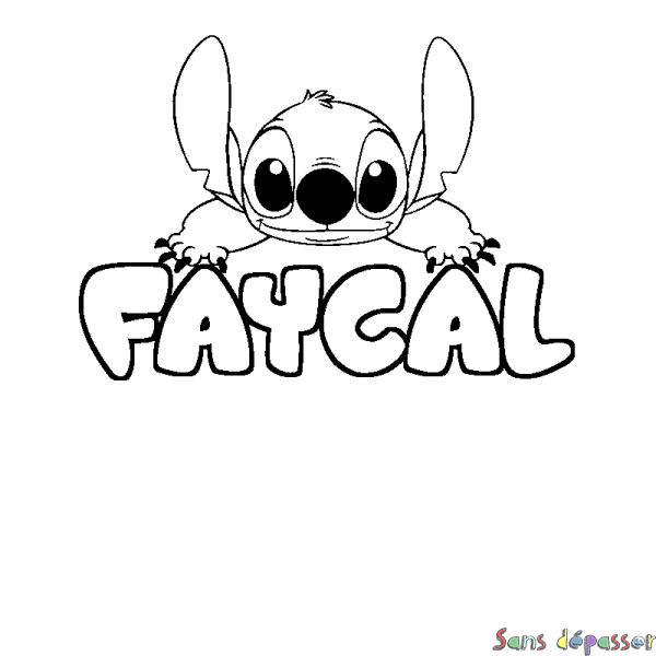 Coloriage prénom FAYCAL - d&eacute;cor Stitch