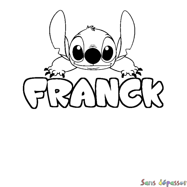 Coloriage prénom FRANCK - d&eacute;cor Stitch