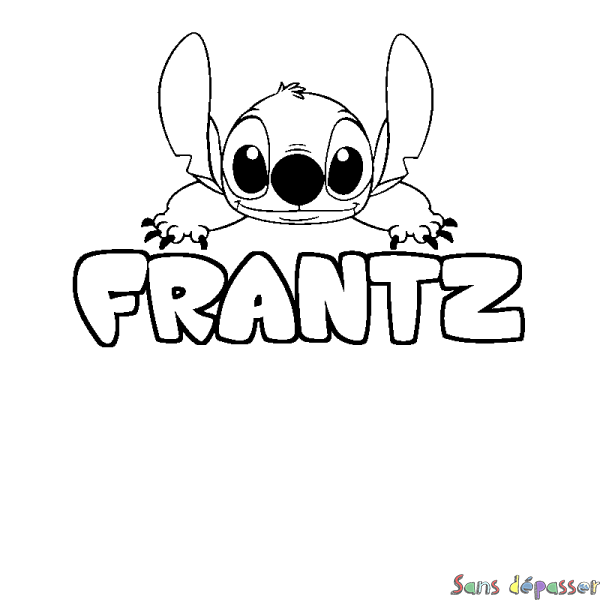 Coloriage prénom FRANTZ - d&eacute;cor Stitch