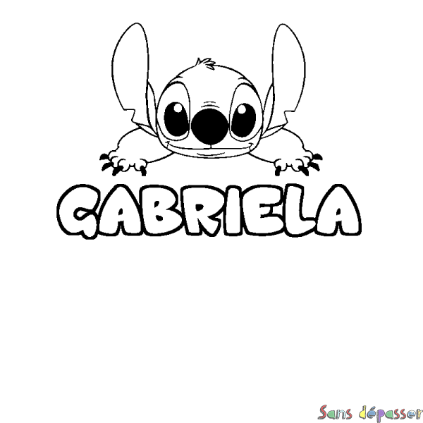 Coloriage prénom GABRIELA - d&eacute;cor Stitch