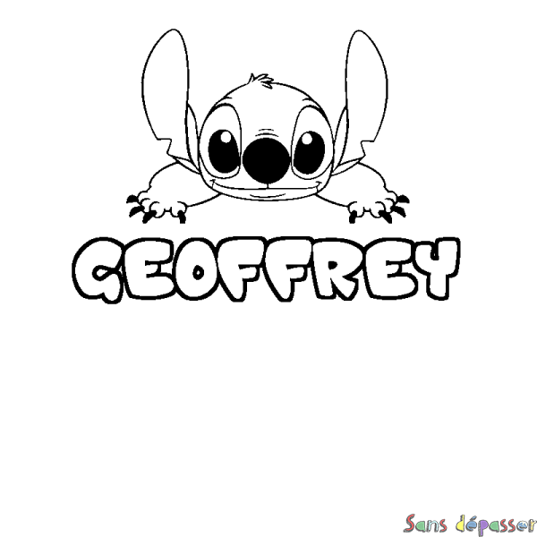 Coloriage prénom GEOFFREY - d&eacute;cor Stitch