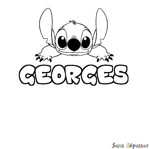 Coloriage prénom GEORGES - d&eacute;cor Stitch