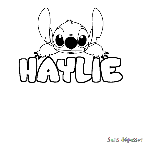 Coloriage prénom HAYLIE - d&eacute;cor Stitch