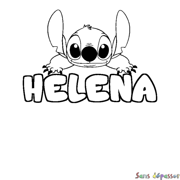 Coloriage prénom HELENA - d&eacute;cor Stitch