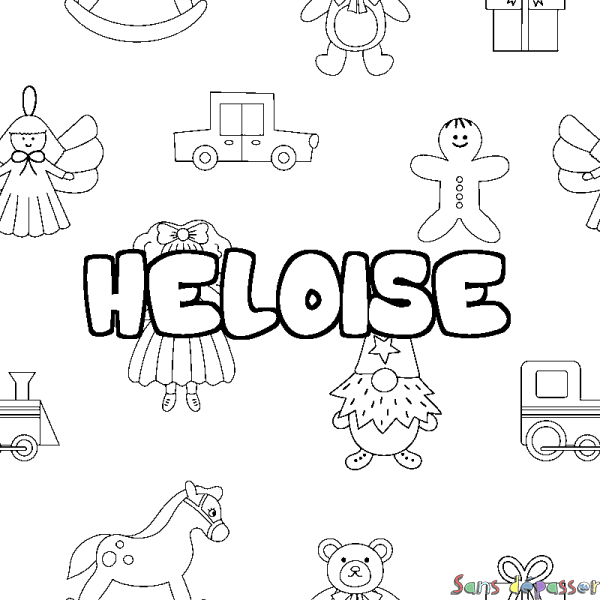 Coloriage prénom HELOISE - d&eacute;cor Jouets