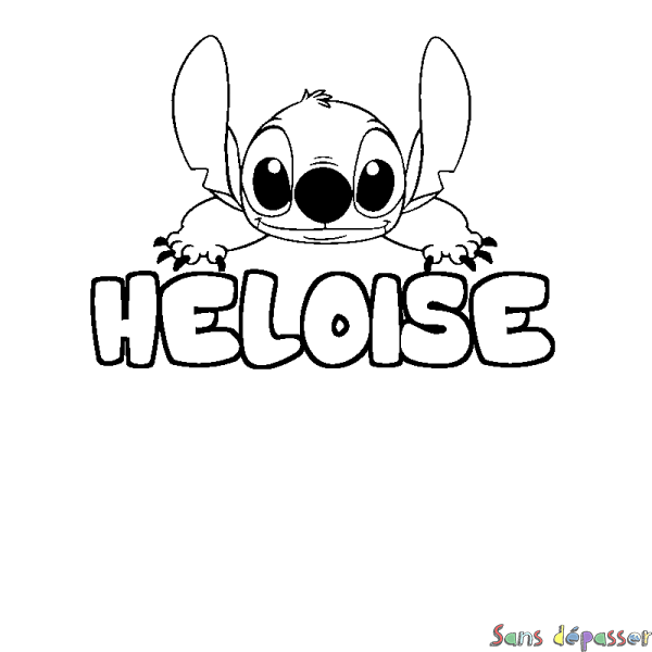 Coloriage prénom HELOISE - d&eacute;cor Stitch