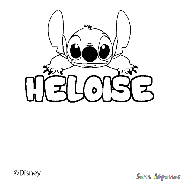 Coloriage pr&eacute;nom HELOISE - d&eacute;cor Stitch