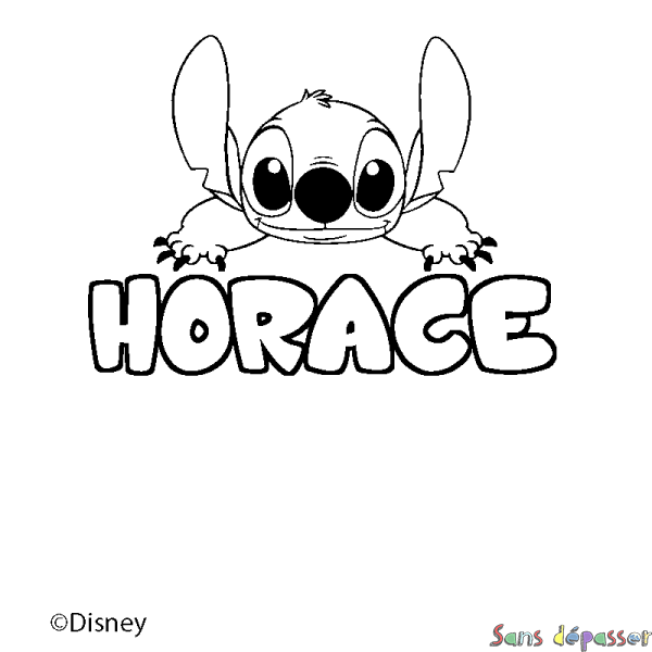 Coloriage pr&eacute;nom HORACE - d&eacute;cor Stitch