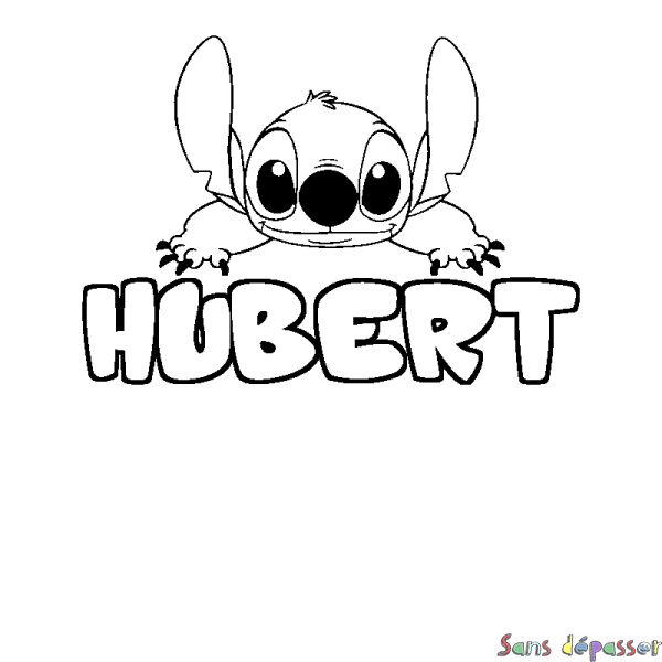 Coloriage prénom HUBERT - d&eacute;cor Stitch