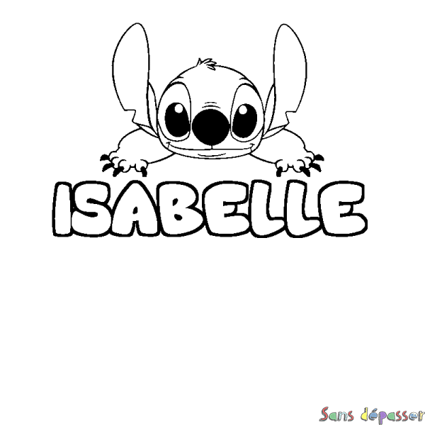 Coloriage prénom ISABELLE - d&eacute;cor Stitch