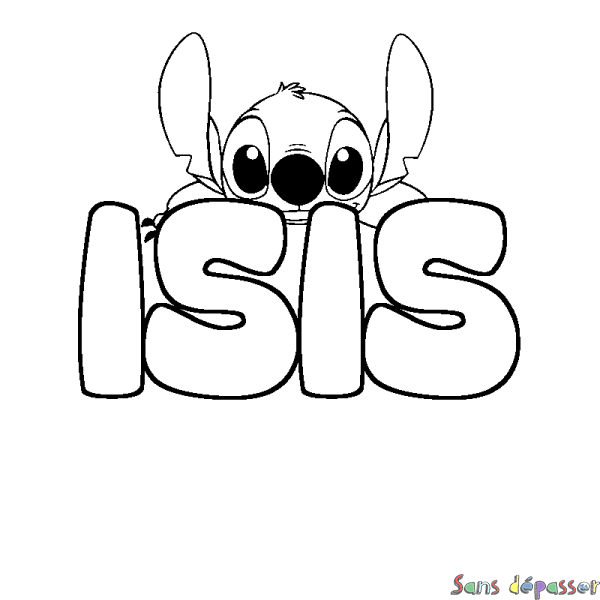 Coloriage prénom ISIS - d&eacute;cor Stitch