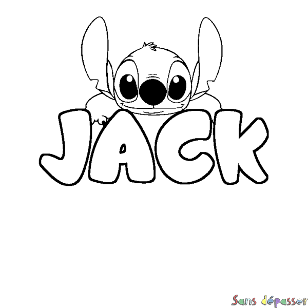 Coloriage prénom JACK - d&eacute;cor Stitch