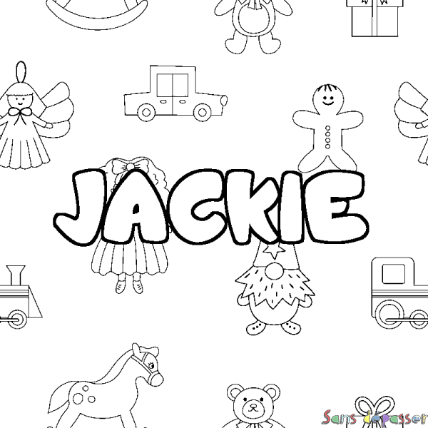 Coloriage prénom JACKIE - d&eacute;cor Jouets