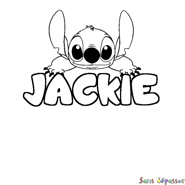 Coloriage prénom JACKIE - d&eacute;cor Stitch