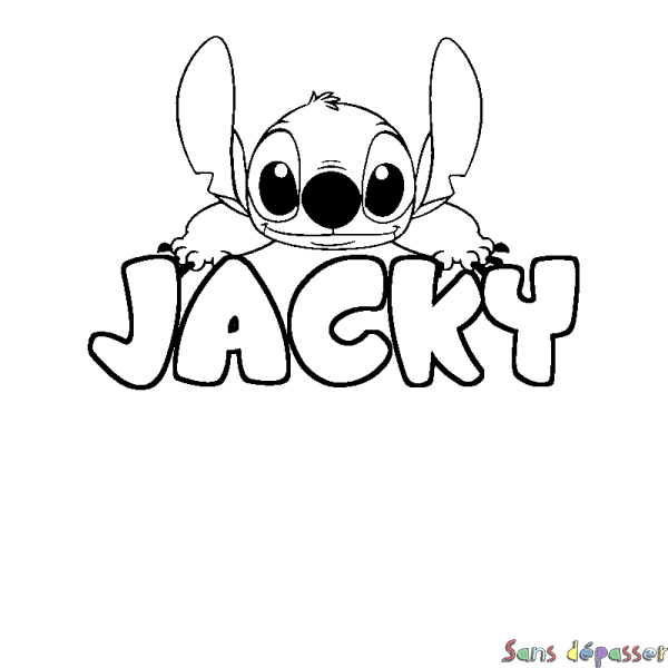Coloriage prénom JACKY - d&eacute;cor Stitch