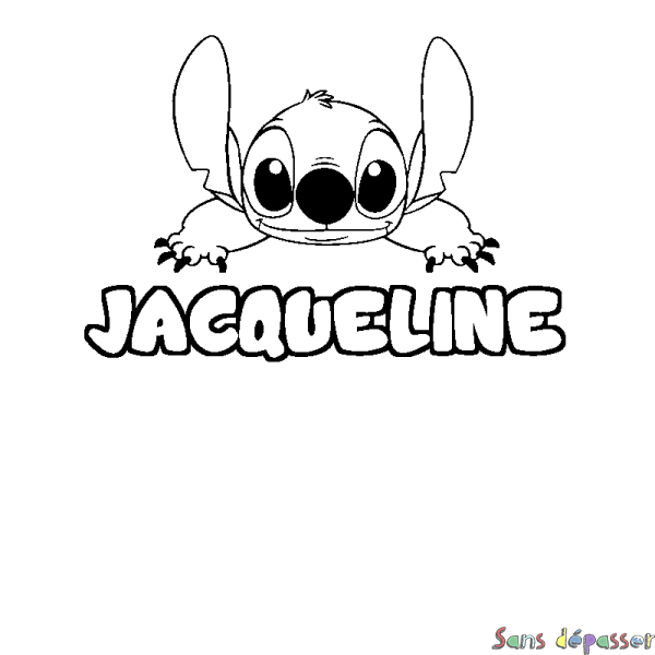 Coloriage prénom JACQUELINE - d&eacute;cor Stitch