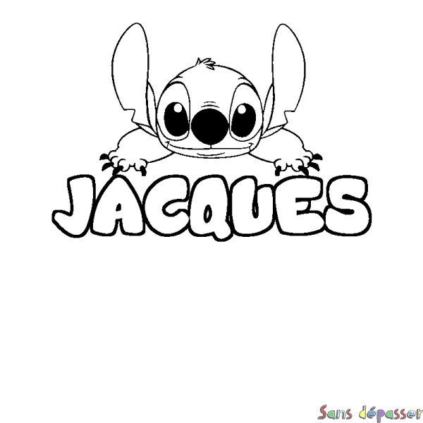 Coloriage prénom JACQUES - d&eacute;cor Stitch