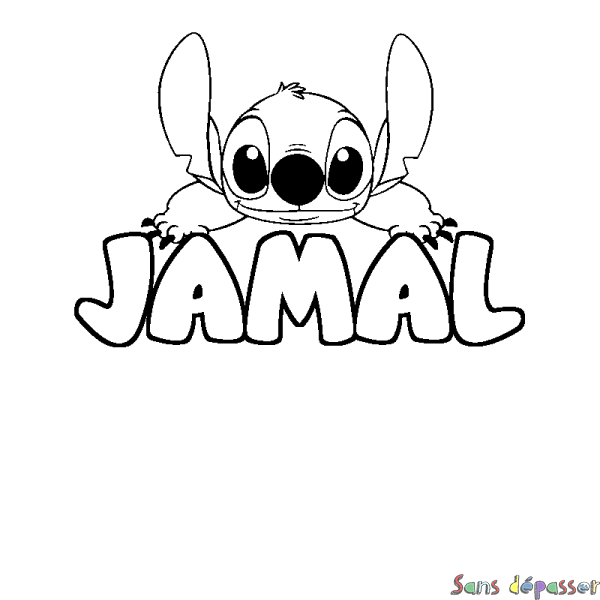 Coloriage prénom JAMAL - d&eacute;cor Stitch