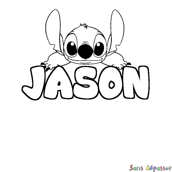Coloriage prénom JASON - d&eacute;cor Stitch