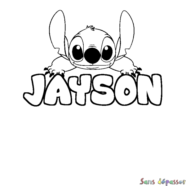 Coloriage prénom JAYSON - d&eacute;cor Stitch