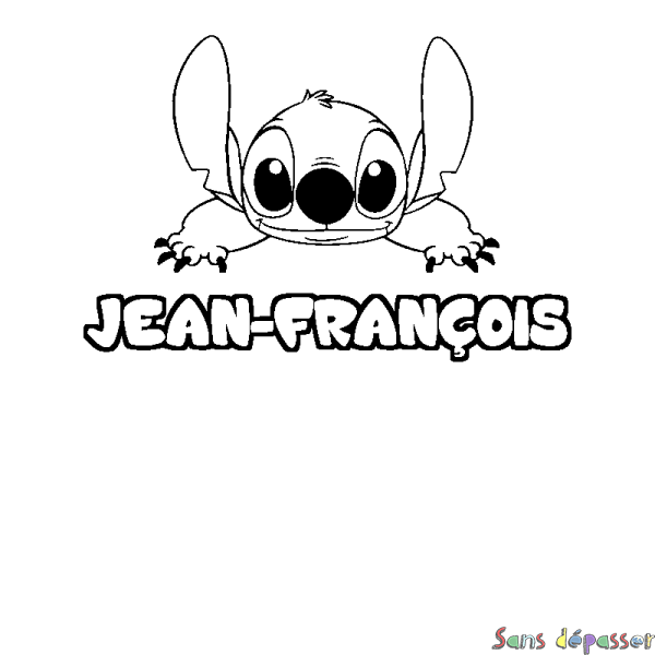 Coloriage prénom JEAN-FRAN&Ccedil;OIS - d&eacute;cor Stitch