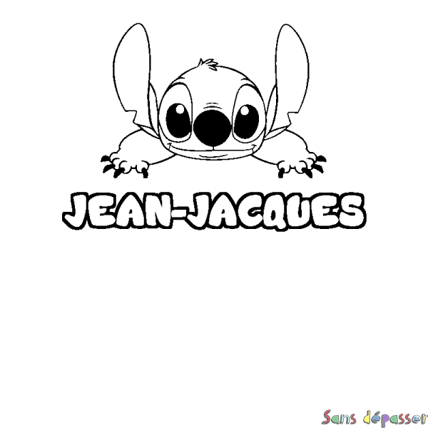 Coloriage prénom JEAN-JACQUES - d&eacute;cor Stitch