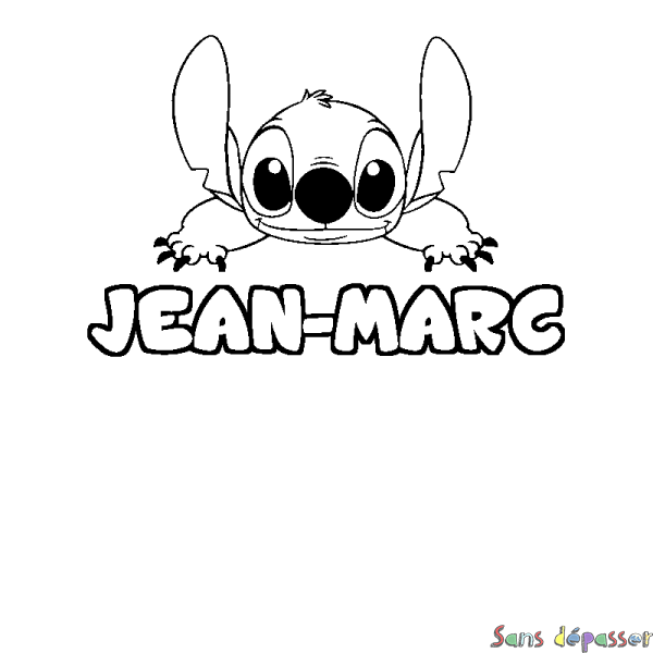 Coloriage prénom JEAN-MARC - d&eacute;cor Stitch