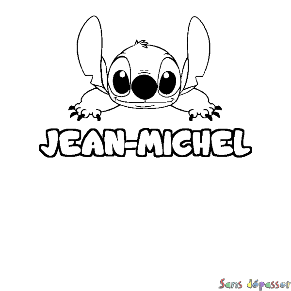 Coloriage prénom JEAN-MICHEL - d&eacute;cor Stitch