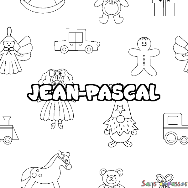 Coloriage prénom JEAN-PASCAL - d&eacute;cor Jouets