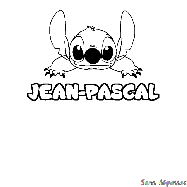 Coloriage prénom JEAN-PASCAL - d&eacute;cor Stitch