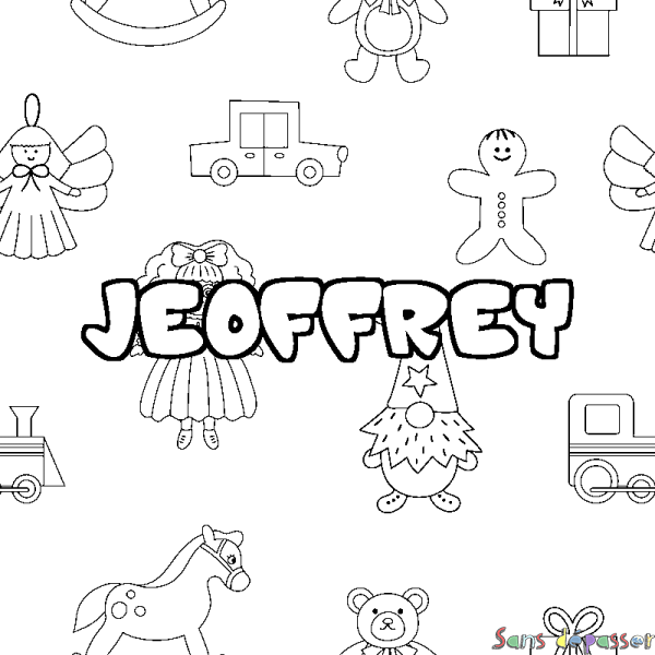 Coloriage prénom JEOFFREY - d&eacute;cor Jouets