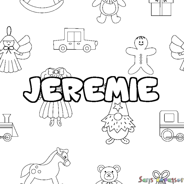 Coloriage prénom JEREMIE - d&eacute;cor Jouets