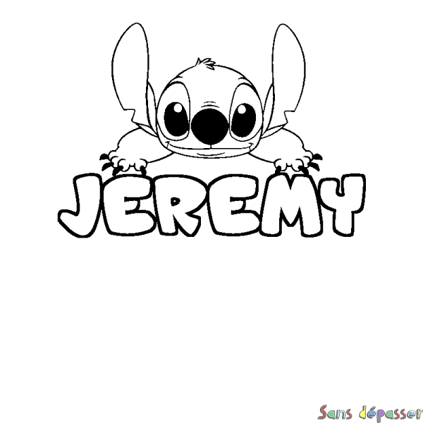 Coloriage prénom JEREMY - d&eacute;cor Stitch