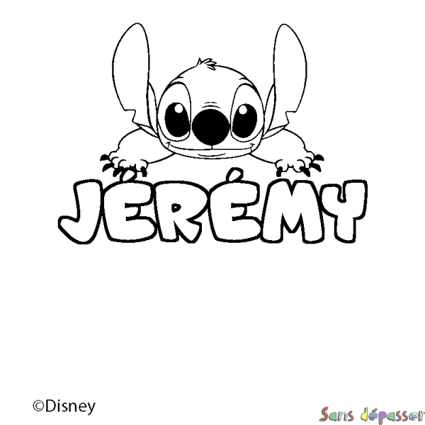 Coloriage pr&eacute;nom J&Eacute;R&Eacute;MY - d&eacute;cor Stitch